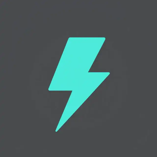 One cyan bolt. Clean alpha.